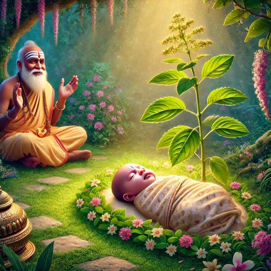 Baby Andal found by VishnuChitta